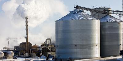 Ethanol Producing Biorefinery on a Cold Winter Day 