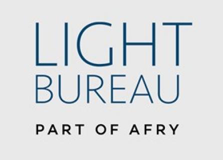 Light Bureau part of AFRY blue on grey