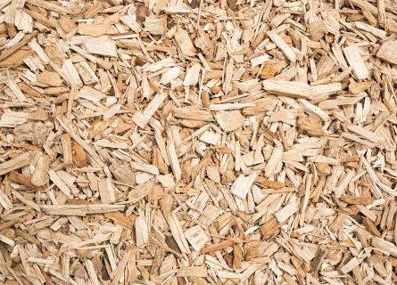 Close up view of wood chips