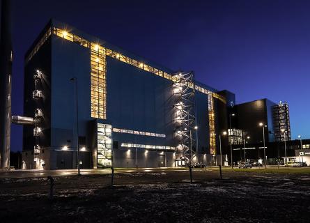 Westenergy Waste-to-Energy Power Plant at night